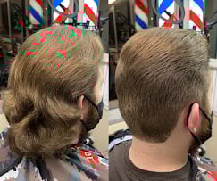 before and after a long haircut